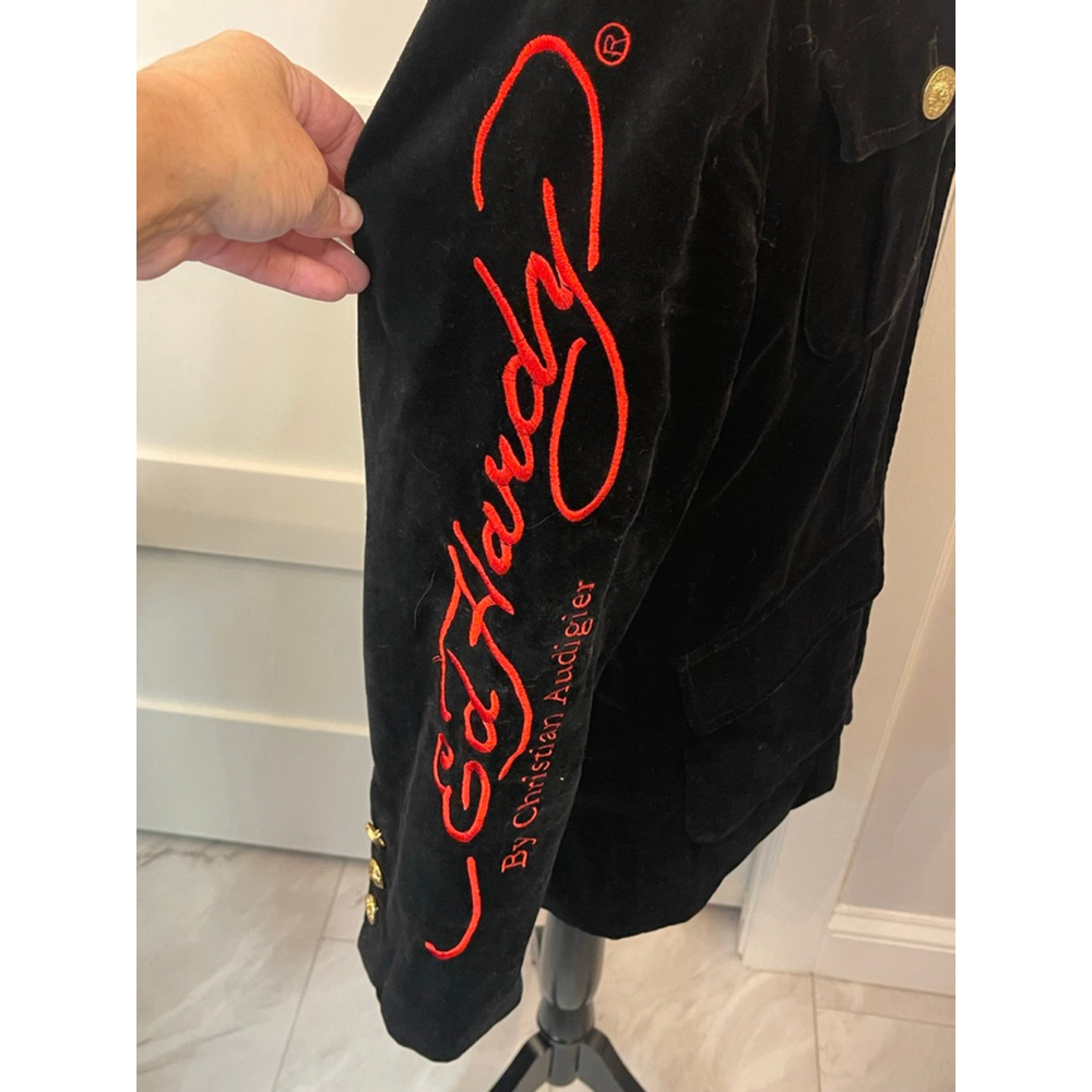 Ed Hardy by Christian Audigier NYC Skull Eagle Embroidered Jacket Size S - Picture 5 of 10